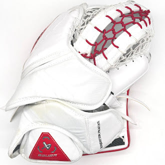 Bauer Vapor Hyperlite 2 - Gant de gardien de but Pro Stock d'occasion (blanc/rouge)